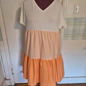 Fun and Flirty Orange Tiered Summer Dress